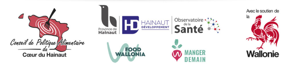 Pavé de logos partenaires Conseil de Politique Alimentaire du Cœur du Hainaut