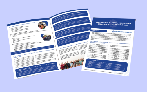 Mémorandum du réseau des conseils de politique alimentaire locaux